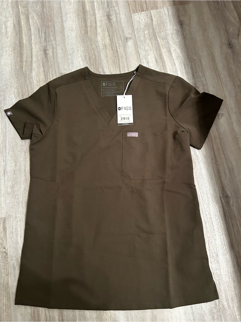 New with Tags, Figs Olive V-Neck Medical Scrub Top